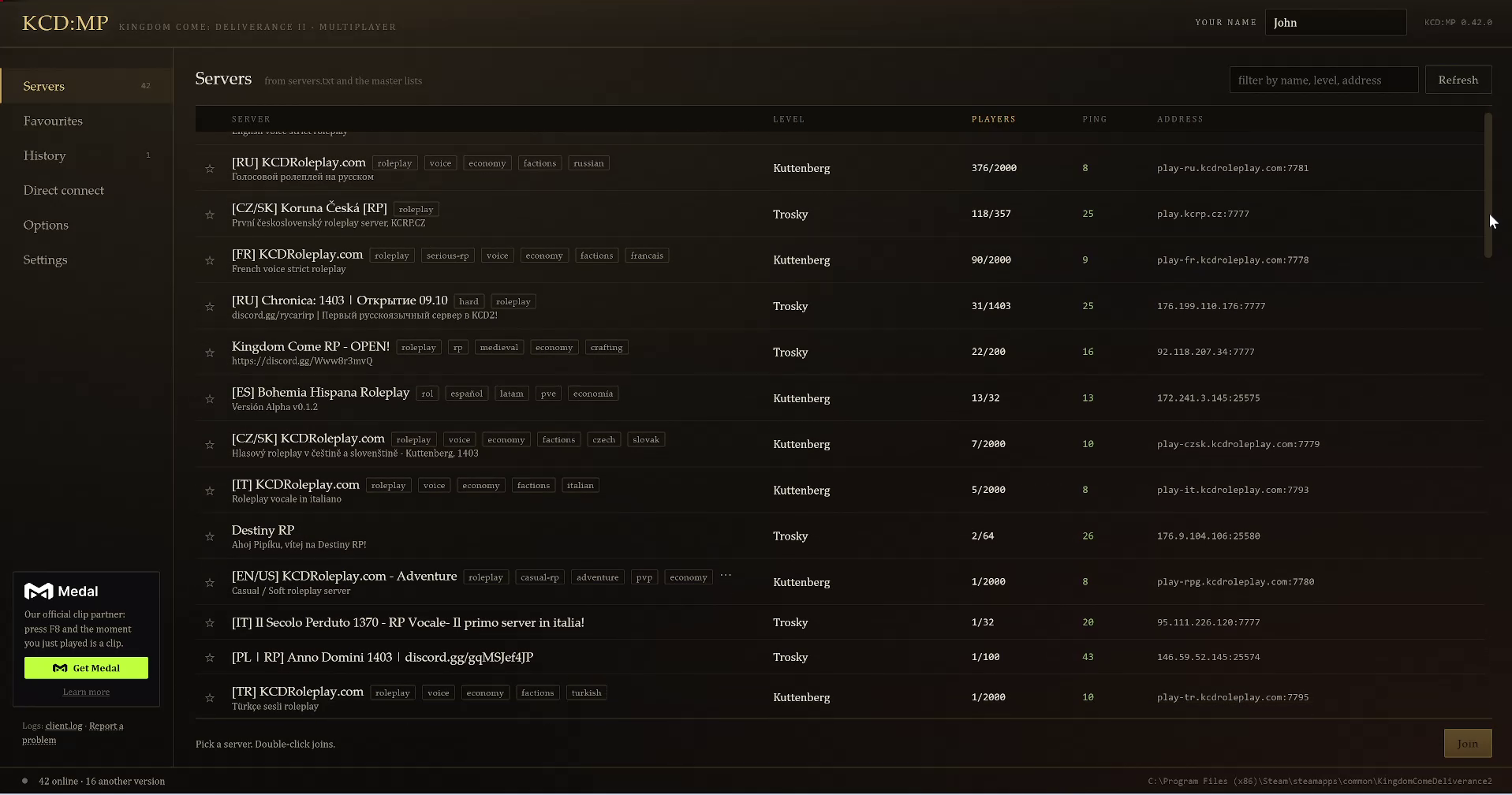 KCD RP Servers